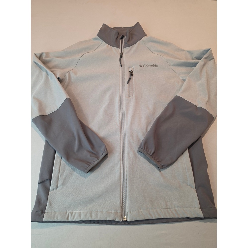 Columbia Mens Gray Softshell‎ Full Zip Jacket Fleece Lined Size M XM8823